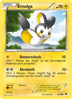 Karte Emolga aus Aufstreben der Mächtigen, Nummer 32/98