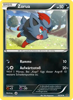 Karte Zorua aus Aufstreben der Mächtigen, Nummer 66/98