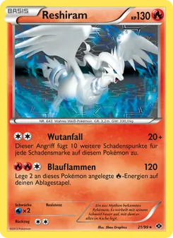 Karte Reshiram aus Kommende Schicksale, Nummer 21/99
