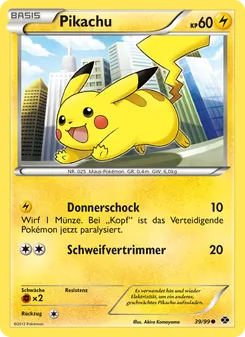 Karte Pikachu aus Kommende Schicksale, Nummer 39/99