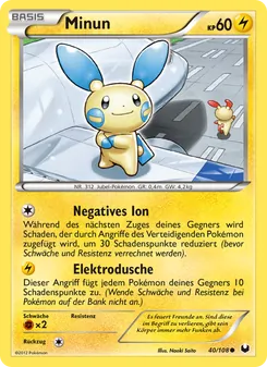 Karte Minun aus Erforscher der Finsternis, Nummer 40/108