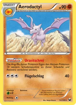 Karte Aerodactyl aus Erforscher der Finsternis, Nummer 53/108