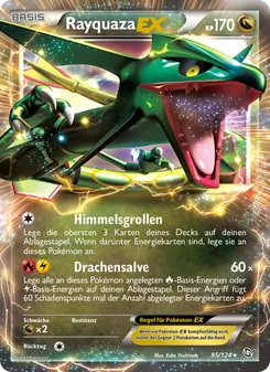 Karte Rayquaza-EX aus Hoheit der Drachen, Nummer 85/124