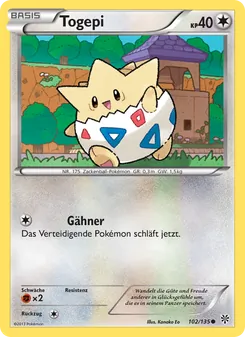 Karte Togepi aus Plasma-Sturm, Nummer 102/135