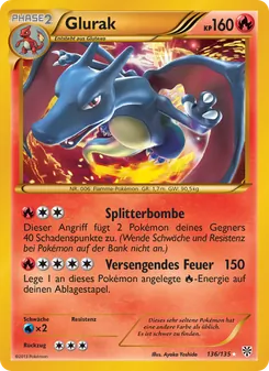 Karte Glurak aus Plasma-Sturm, Nummer 136/135