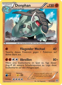 Karte Donphan aus Plasma-Sturm, Nummer 72/135