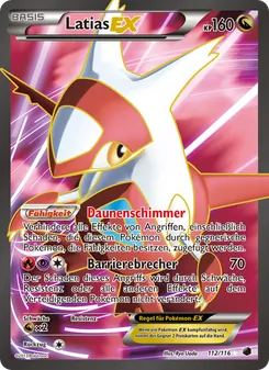 Karte Latias-EX aus Plasma-Frost, Nummer 112/116