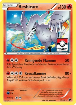 Karte Reshiram aus Plasma-Frost, Nummer 17/116