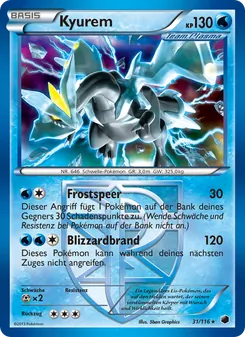 Karte Kyurem aus Plasma-Frost, Nummer 31/116