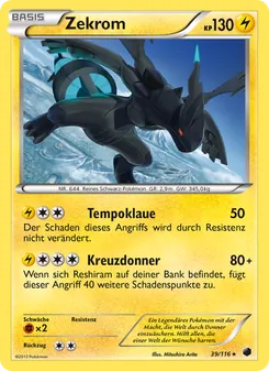 Karte Zekrom aus Plasma-Frost, Nummer 39/116