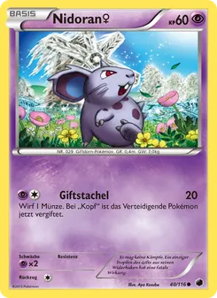 Karte Nidoran♀ aus Plasma-Frost, Nummer 40/116