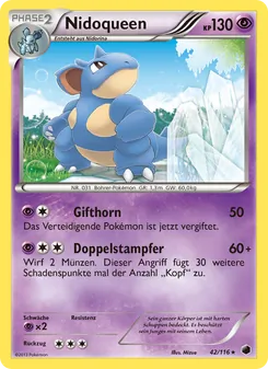 Karte Nidoqueen aus Plasma-Frost, Nummer 42/116
