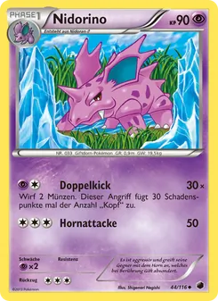 Karte Nidorino aus Plasma-Frost, Nummer 44/116