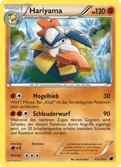 Karte Hariyama aus Plasma-Frost, Nummer 63/116