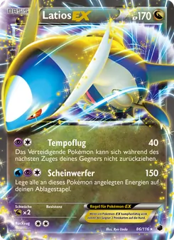 Karte Latios-EX aus Plasma-Frost, Nummer 86/116