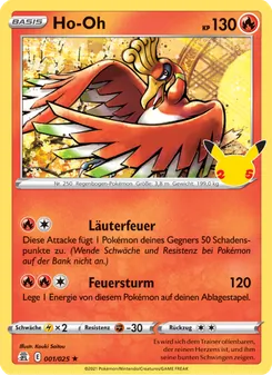 Karte Ho-Oh aus Celebrations, Nummer 1/25