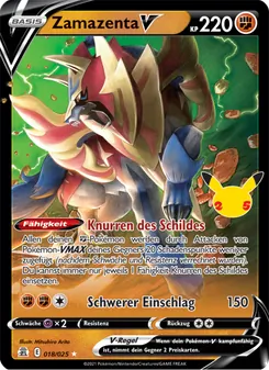 Karte Zamazenta V aus Celebrations, Nummer 18/25