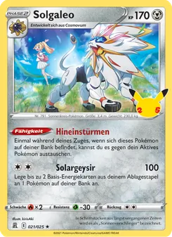 Karte Solgaleo aus Celebrations, Nummer 21/25