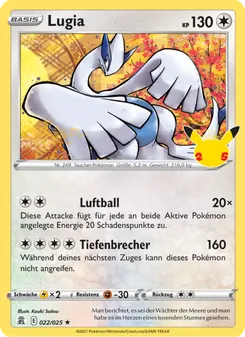 Karte Lugia aus Celebrations, Nummer 22/25