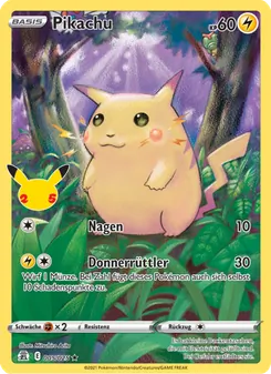 Karte Pikachu aus Celebrations, Nummer 5/25