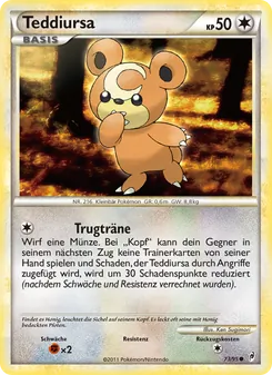 Karte Teddiursa aus Ruf der Legenden, Nummer 73/95