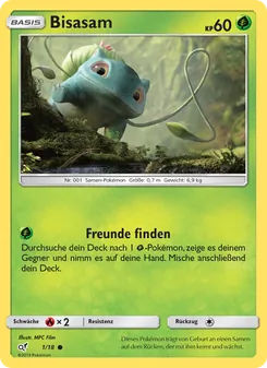 Karte Bisasam aus Meisterdetektiv Pikachu, Nummer 1/18