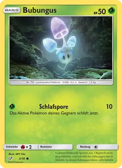 Karte Bubungus aus Meisterdetektiv Pikachu, Nummer 3/18