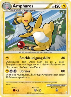Karte Ampharos aus HeartGold SoulSilver, Nummer 14/123