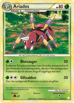 Karte Ariados aus HeartGold SoulSilver, Nummer 15/123