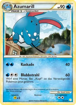 Karte Azumarill aus HeartGold SoulSilver, Nummer 2/123