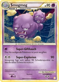 Karte Smogmog aus HeartGold SoulSilver, Nummer 34/123