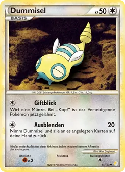 Karte Dummisel aus HeartGold SoulSilver, Nummer 41/123