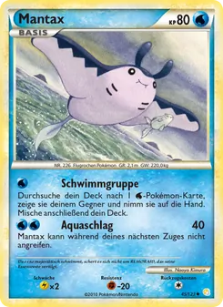 Karte Mantax aus HeartGold SoulSilver, Nummer 45/123