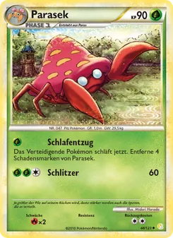 Karte Parasek aus HeartGold SoulSilver, Nummer 48/123