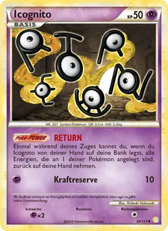 Karte Icognito aus HeartGold SoulSilver, Nummer 54/123