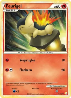 Karte Feurigel aus HeartGold SoulSilver, Nummer 61/123