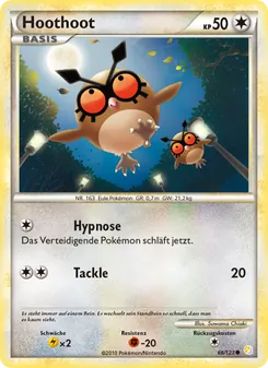 Karte Hoothoot aus HeartGold SoulSilver, Nummer 66/123