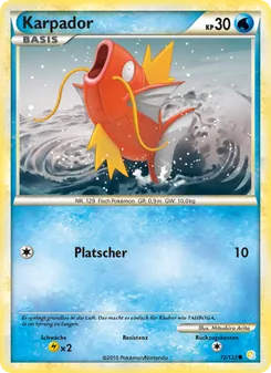 Karte Karpador aus HeartGold SoulSilver, Nummer 72/123
