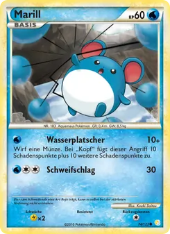 Karte Marill aus HeartGold SoulSilver, Nummer 74/123