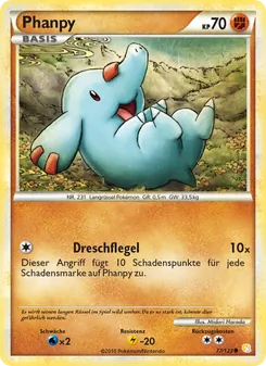 Karte Phanpy aus HeartGold SoulSilver, Nummer 77/123