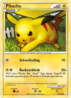 Karte Pikachu aus HeartGold SoulSilver, Nummer 78/123
