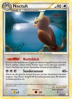 Karte Noctuh aus HeartGold SoulSilver, Nummer 8/123