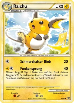 Karte Raichu aus Unerschrocken, Nummer 33/90