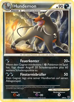 Karte Hundemon aus Unerschrocken, Nummer 5/90