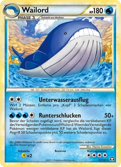 Karte Wailord aus Triumph, Nummer 31/102