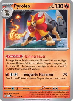 Karte Pyroleo aus Mega-Entwicklung, Nummer 024/132