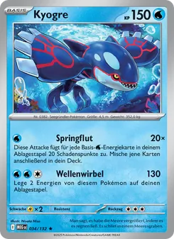 Karte Kyogre aus Mega-Entwicklung, Nummer 034/132