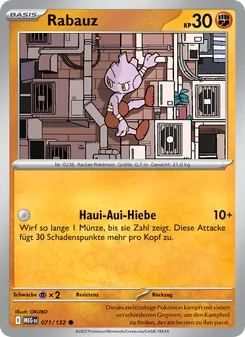 Karte Rabauz aus Mega-Entwicklung, Nummer 071/132