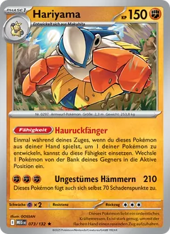 Karte Hariyama aus Mega-Entwicklung, Nummer 073/132
