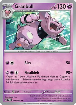 Karte Granbull aus Fatale Flammen, Nummer 038/94